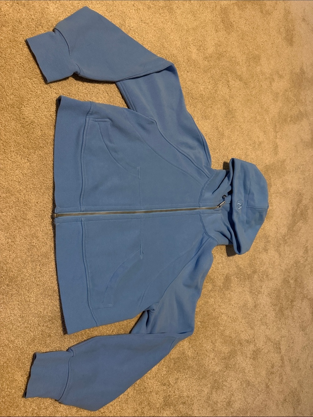 Lululemon Light Blue Full-Zip Hoodie with High Collar